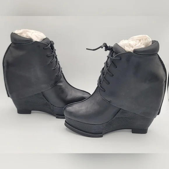 Leon Max Black Leather Boots Axis Size 8.5 NEW #1568 - Picture 6 of 16